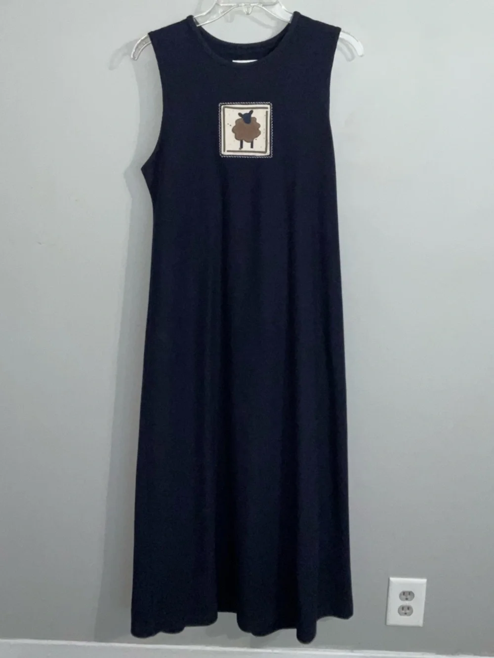 Vintage Christopher & Banks Navy and Cream Tank Dress set. Med Jacket Large Dres - Picture 3 of 14